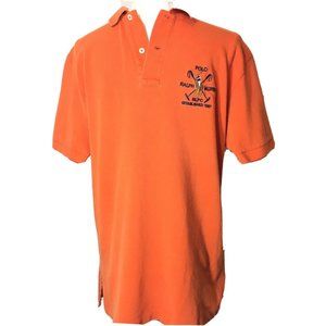 Polo Ralph Lauren Polo Shirt Medium Orange Large  Logo RLPC Pony EST. 1967